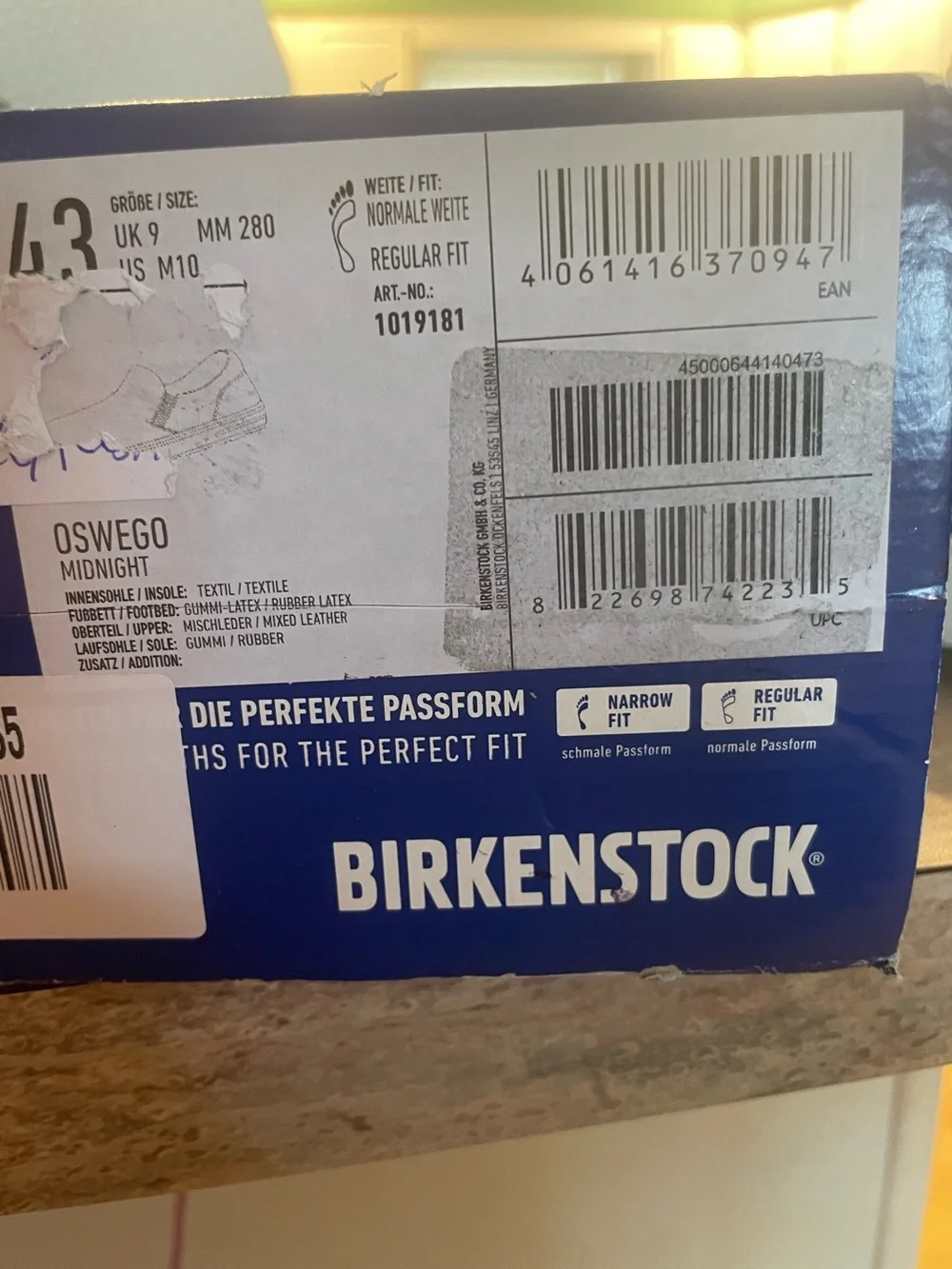 Birkenstock Men's Slip-On Oswego Midnight Blue men's size 10